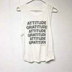 NWT Spiritual Gangster White Graphic Gratitude Muscle Tee Medium
